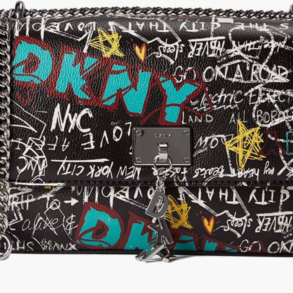 New DKNY Cleo Graffiti Crossbody Bag